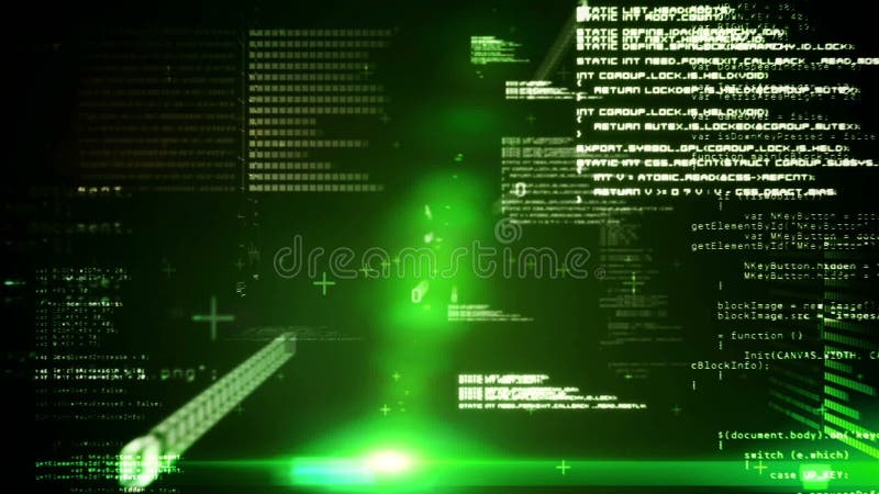 Animation of data processing and binary coding on green background. global computing and data processing concept digitally generated video. Binary coding data processing video