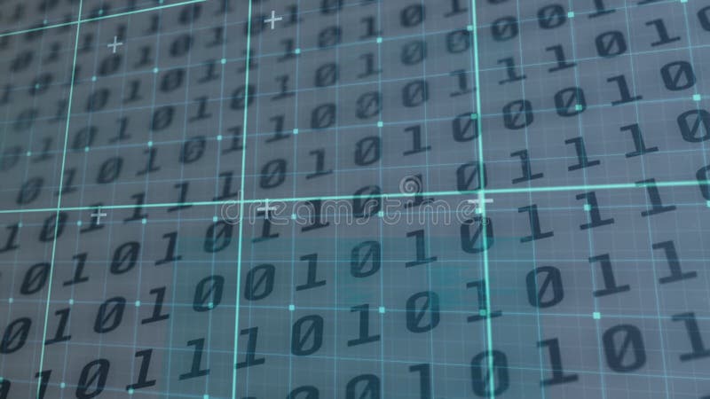 Animation of data processing over binary coding. global digital interface, technology and networking concept digitally generated video. Binary coding data processing video