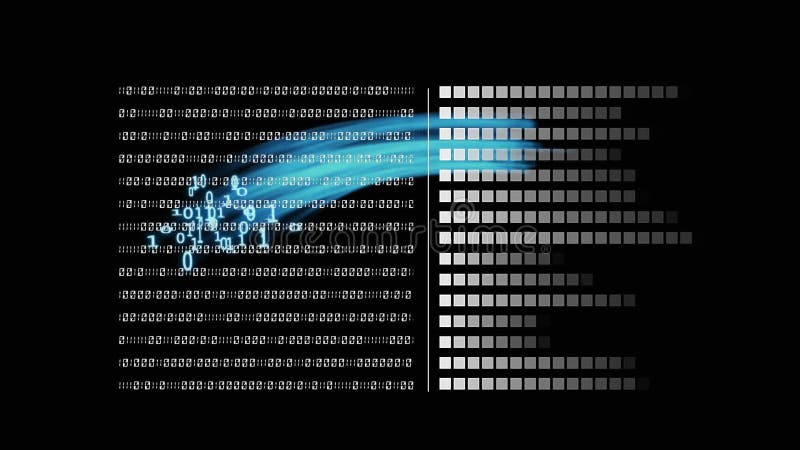 Animation of data processing over binary coding computing. global data processing and digital interface concept digitally generated video. Binary coding data processing video