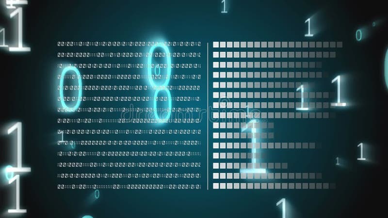 Animation of data processing over binary coding computing. global data processing and digital interface concept digitally generated video. Binary coding data processing video