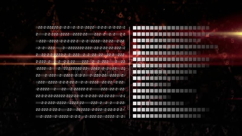 Animation of data processing over binary coding computing. global data processing and digital interface concept digitally generated video. Binary coding data processing video