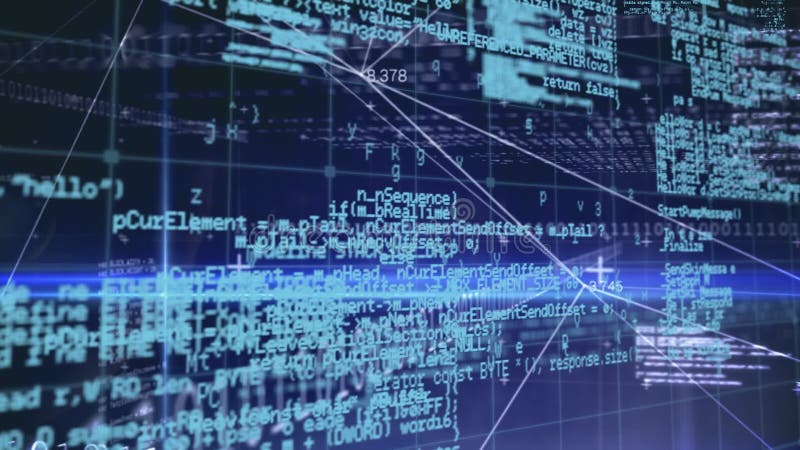 Animation of data processing over binary coding computing. global data processing and digital interface concept digitally generated video. Binary coding data processing video