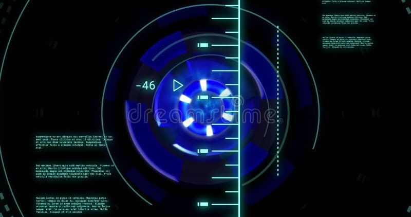 Animation of data processing over scope scanning vector illustration