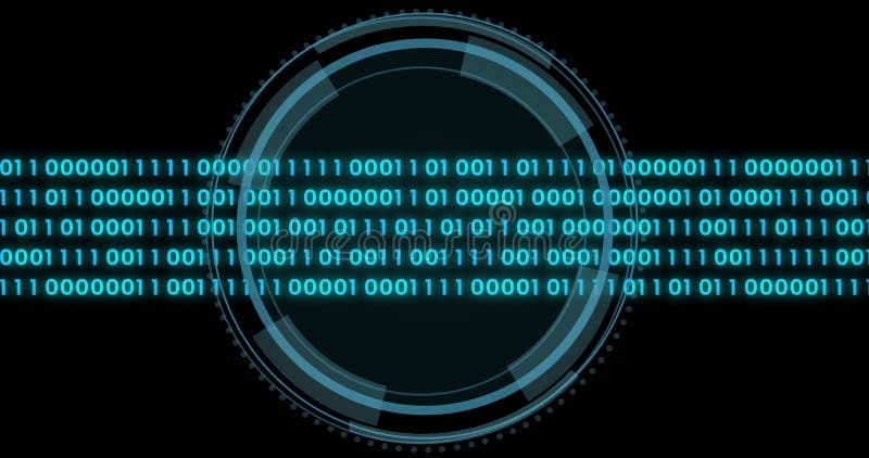 Animation of data processing over scope scanning vector illustration