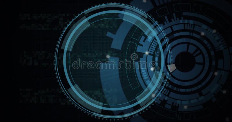 Animation of data processing over scope scanning vector illustration