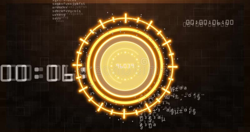 Animation of data processing over scope scanning vector illustration