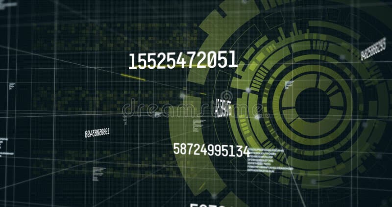 Animation of data processing over scope scanning vector illustration