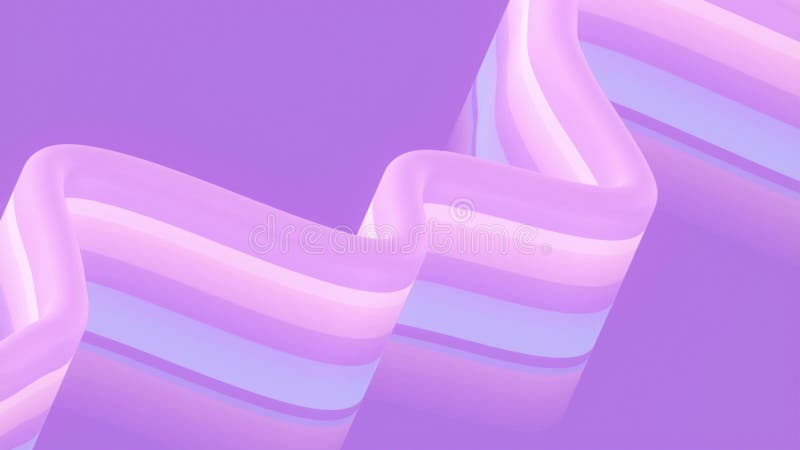 Animation de boucle avec ruban courbe flottant sur un fond violet rendu 3d illustration libre de droits