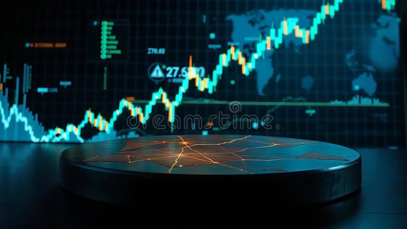 Animation de boucle de données boursières présentations financières illustration stock