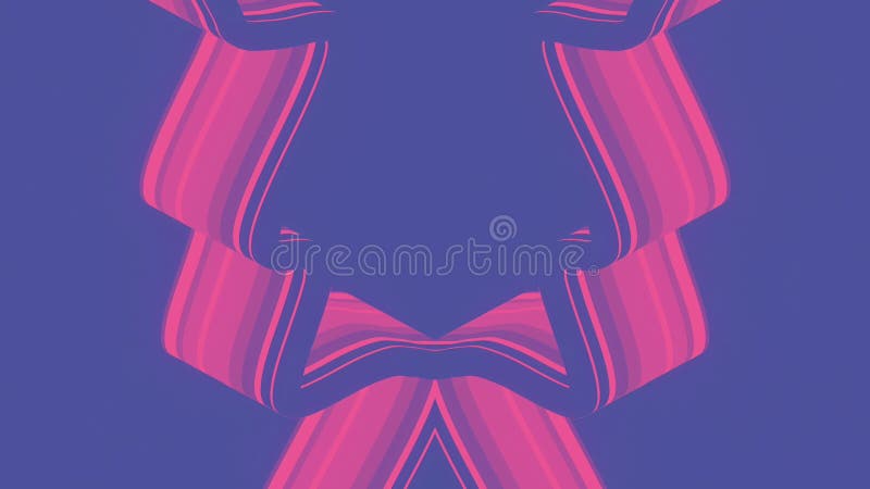 Animation de boucle en couleurs violettes et roses avec formes courbes 3d rendu 4K illustration de vecteur