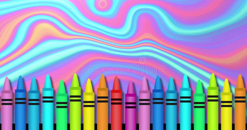 Animation de crayons colorés sur fond liquide rose banque de vidéos