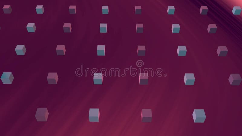 Animation de cubes rotatifs sur fond de texture violette illustration de vecteur