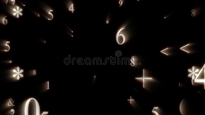 Animation de Digital des nombres et des données flottant partout illustration stock