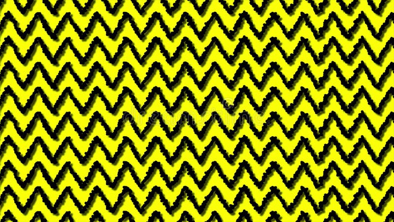 Animation de forme de ligne de motif noir sur fond jaune illustration de vecteur