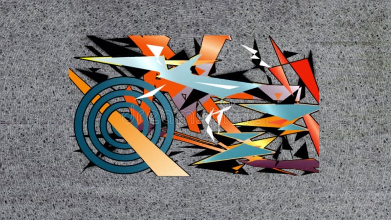 Animation de formes diverses sur texture grise illustration libre de droits