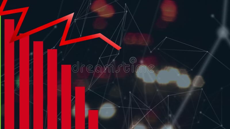 Animation de graphiques points et connexions sur fond noir illustration libre de droits