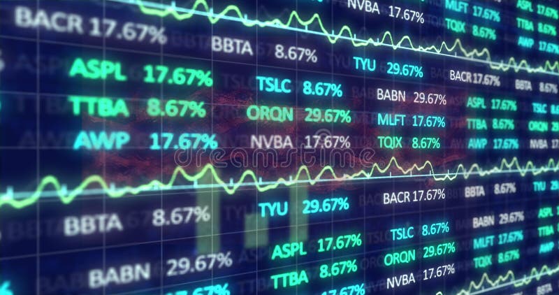 Animation de l'affichage boursier avec données financières illustration de vecteur