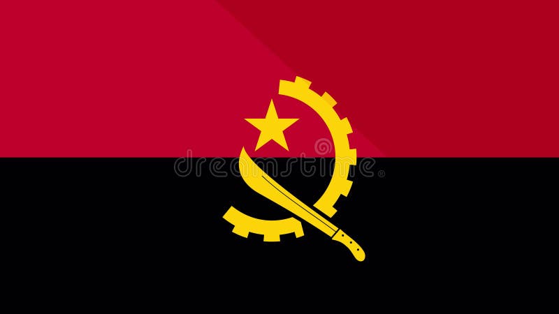 Animation de l'apparence et la disparition d'un drapeau plat 2D Angola illustration stock