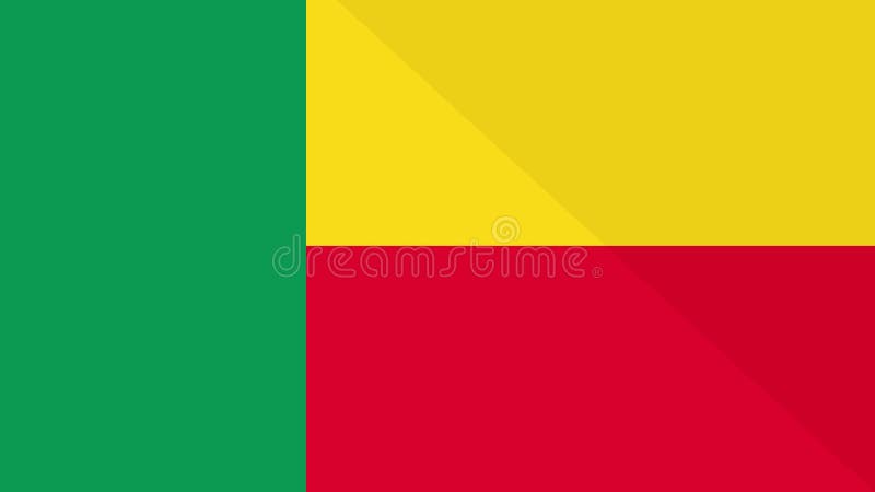Animation de l'apparence et de la disparition d'un drapeau plat 2D Bénin illustration libre de droits