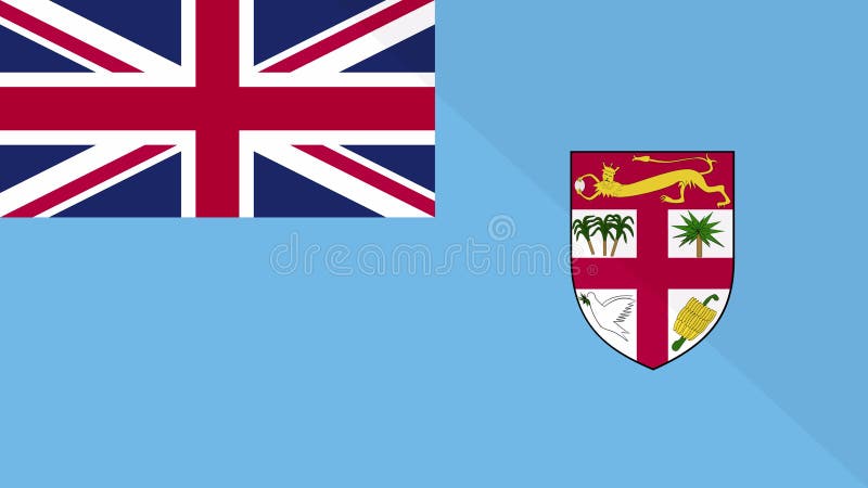 Animation de l'apparence et de la disparition d'un drapeau plat 2D Fidji illustration stock