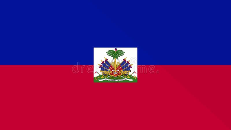 Animation de l'apparence et la disparition d'un drapeau plat 2D Haïti illustration de vecteur