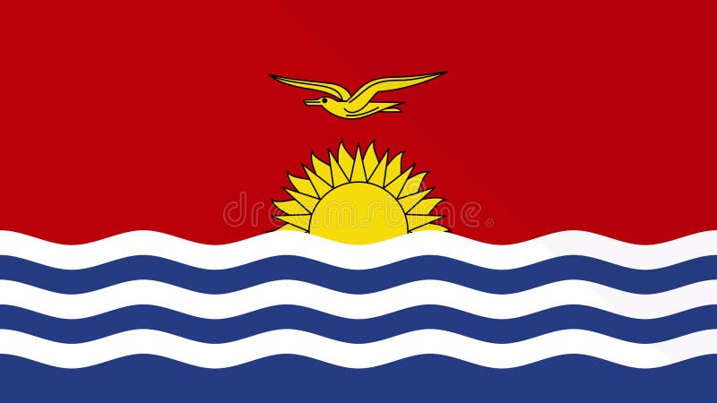 Animation de l'apparence et la disparition d'un drapeau plat 2D Kiribati illustration libre de droits