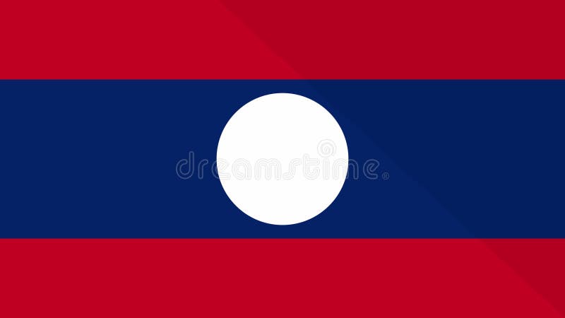 Animation de l'apparence et de la disparition d'un drapeau plat 2D Laos illustration libre de droits