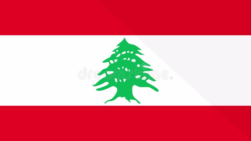 Animation de l'apparence et de la disparition d'un drapeau plat 2D Liban illustration stock
