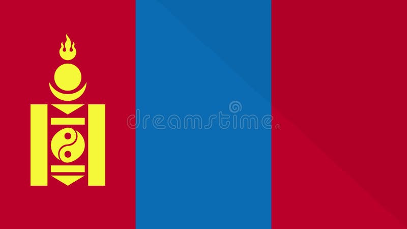 Animation de l'apparence et de la disparition d'un drapeau plat 2D Mongolie illustration libre de droits