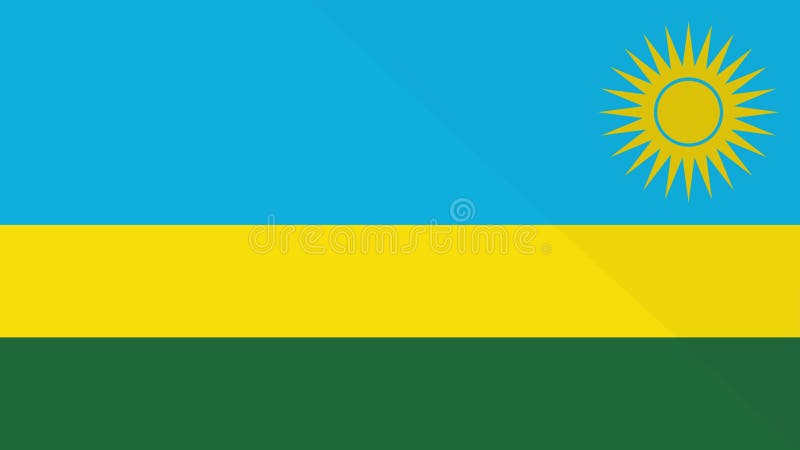 Animation de l'apparence et de la disparition d'un drapeau plat 2D Rwanda illustration stock