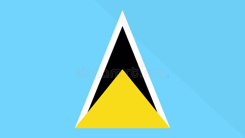 Animation de l'apparence et de la disparition d'un drapeau plat 2D Sainte-Lucie illustration de vecteur