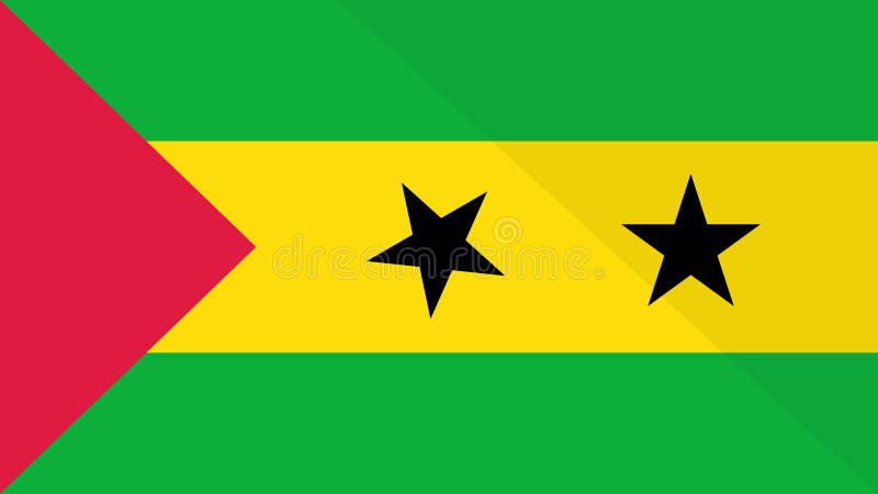 Animation de l'apparence et la disparition d'un drapeau plat 2D Sao Tomé-et-Principe illustration de vecteur