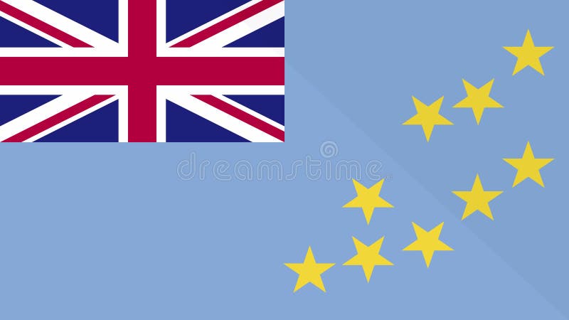 Animation de l'apparence et de la disparition d'un drapeau plat 2D Tuvalu illustration de vecteur