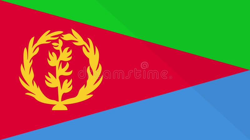 Animation de l'apparence et de la disparition d'un drapeau plat 2D Érythrée illustration stock