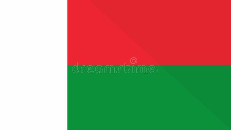 Animation de l'apparition et de la disparition d'un drapeau plat 2D Madagascar illustration stock