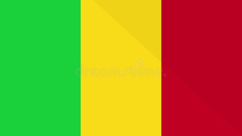 Animation de l'apparition et de la disparition d'un drapeau plat 2D Mali illustration de vecteur