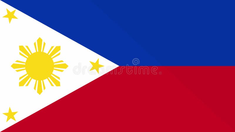 Animation de l'apparition et de la disparition d'un drapeau plat 2D Philippines illustration libre de droits
