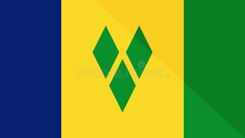 Animation de l'apparition et de la disparition d'un drapeau plat 2D Saint-Vincent-et-les Grenadines illustration de vecteur