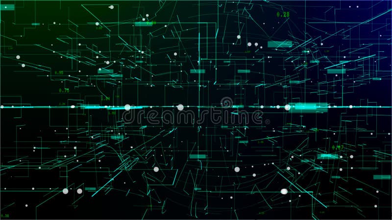 Animation de l'espace numérique avec le nuage de maille des connexions illustration stock