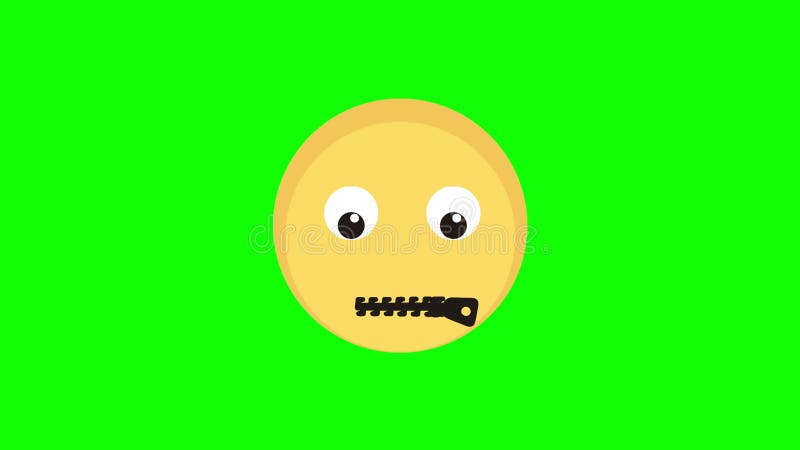 Animation de l'icône de mute émoji. animation de boucle avec écran vert canal alpha illustration libre de droits