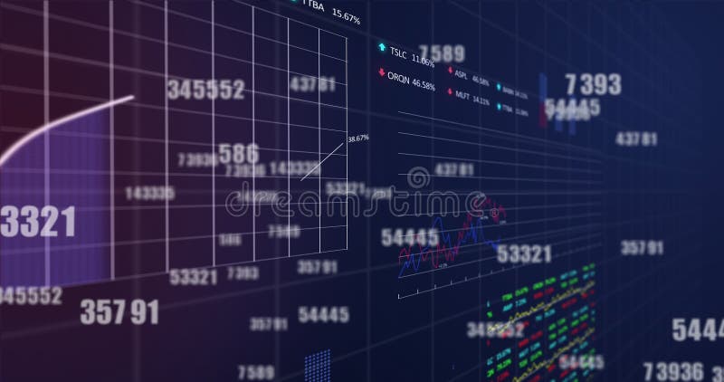Animation de l'évolution numérique et du traitement des données financières illustration de vecteur