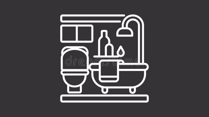 Animation de la ligne blanche du bain illustration stock