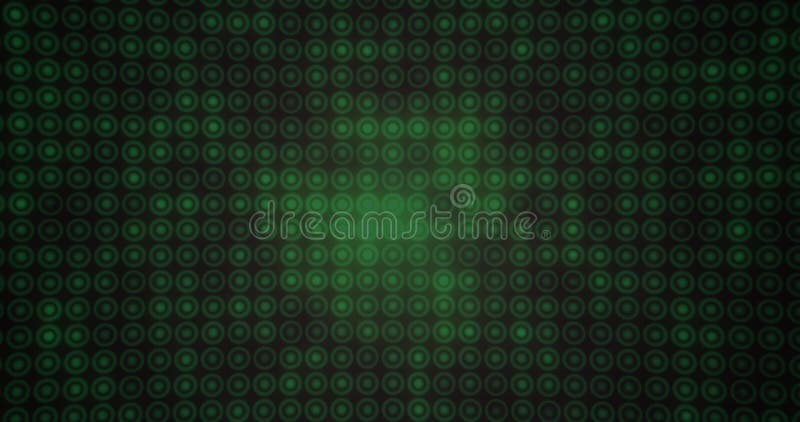 Animation de plusieurs cercles verts en rangée sur fond noir illustration stock