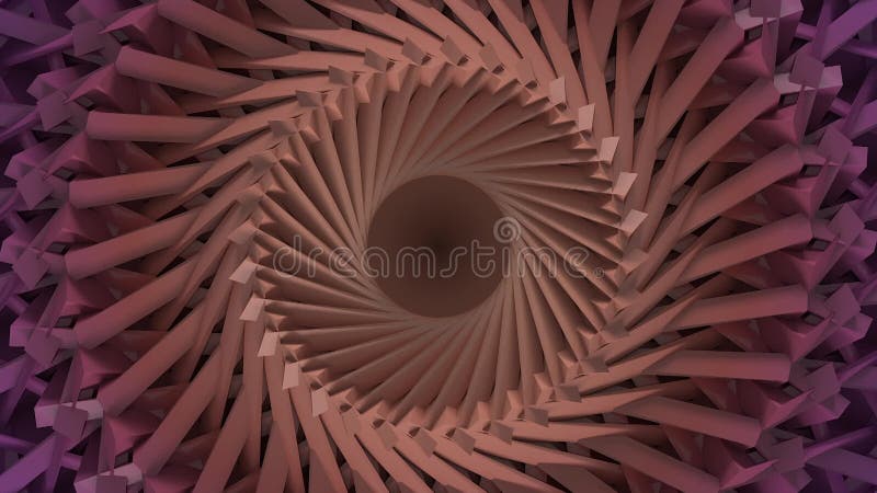 Animation de rendu 3d Rotation et extension des cercles ronds Vidéo mandala illustration stock