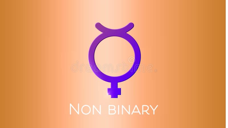 Animation de texte non binaire sur un symbole non binaire illustration stock
