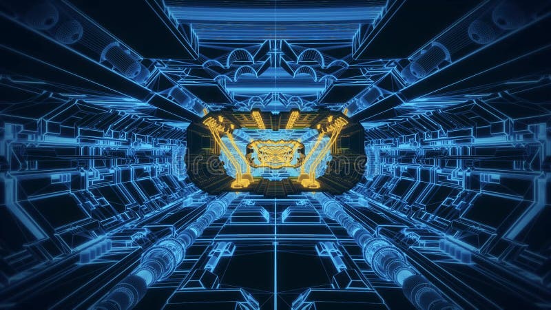 Animation de tunnel scientifique futuriste illustration libre de droits