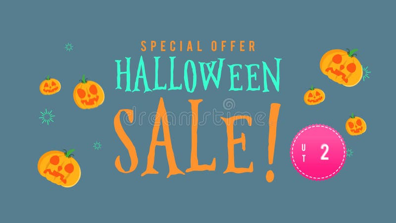 Animation de vente de Halloween d'offre spéciale jusqu'à 20 illustration stock
