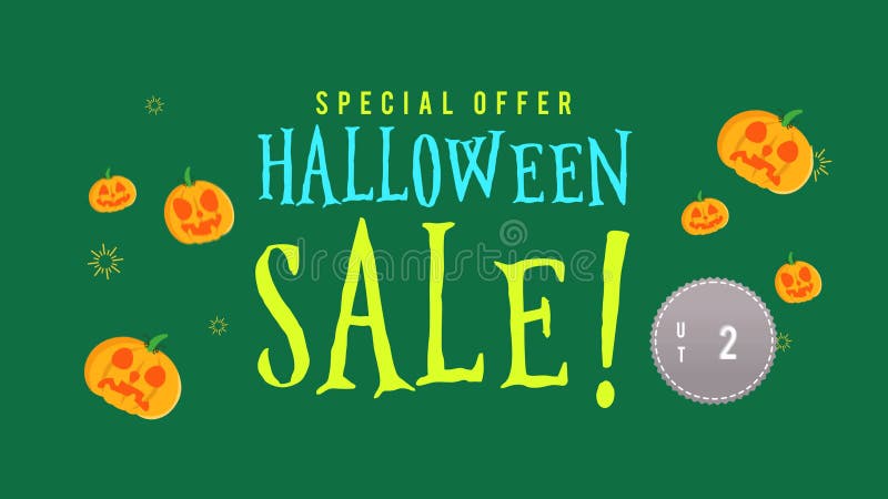 Animation de vente de Halloween d'offre spéciale jusqu'à 25 illustration stock