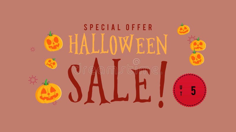 Animation de vente de Halloween d'offre spéciale jusqu'à 50 illustration libre de droits