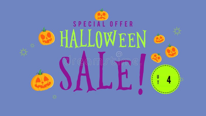 Animation de vente de Halloween d'offre spéciale jusqu'à 45 illustration libre de droits